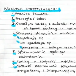 Notatka syntetyzująca matura: Wzór + 4 punkty krok po kroku