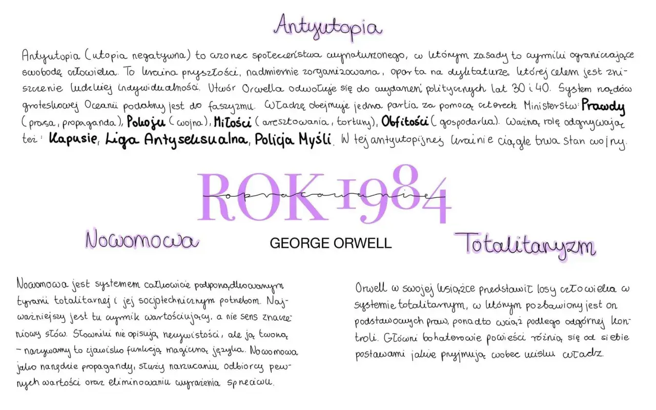 Rok 1984 Orwella: Opracowanie lektury. Czy to nasza przyszłość?