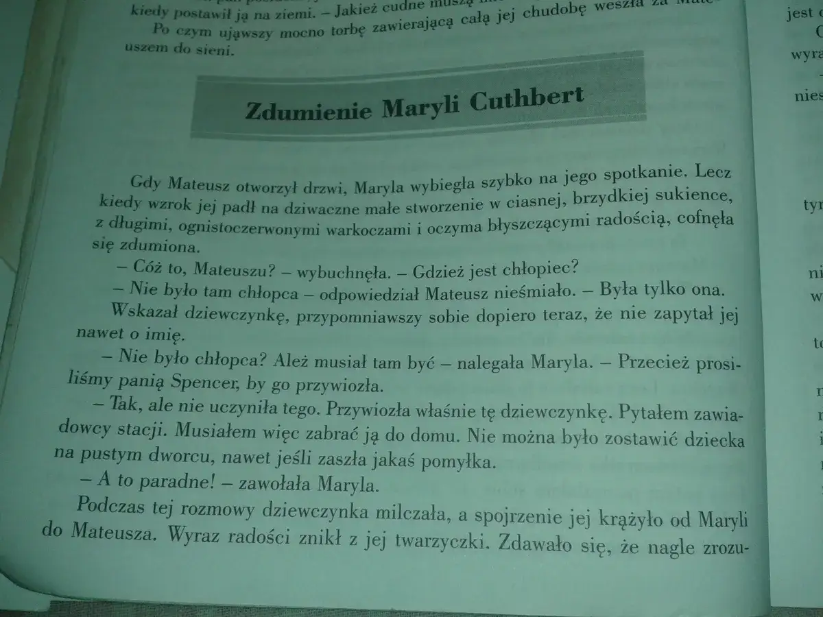 Ania z Zielonego Wzgórza Mateusz spotyka Anię na stacji
