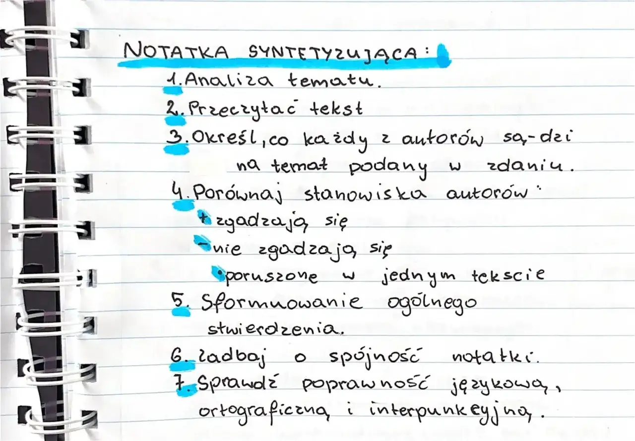Notatka syntetyzująca matura polski